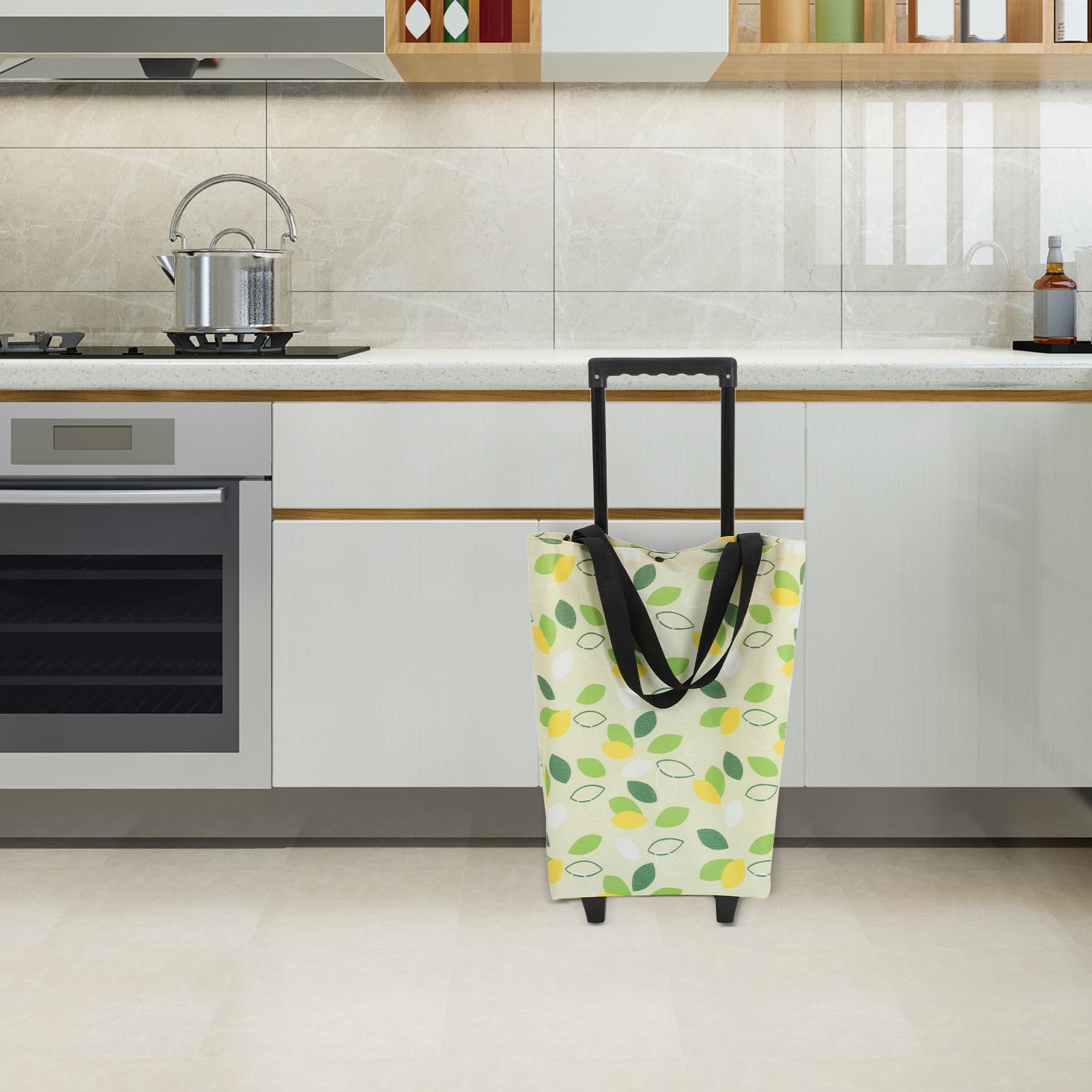 Carrello della Spesa Borsa per Spesa Leggera Oxford con Ruote Pieghevole e Manico Telescopico per Supermercato e Viaggi
