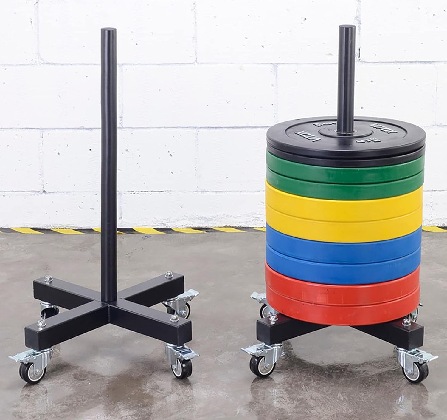LVLONG Mobile Barbell Plate Rack Vertical with Casters, Fitness Standard Olympic Weight Tree for Home Pro Gym, for 5cm(2") Or 2.5cm(1") Plates (Size : 2.5cm(1inch) Plate Rack) : Sports & Outdoors