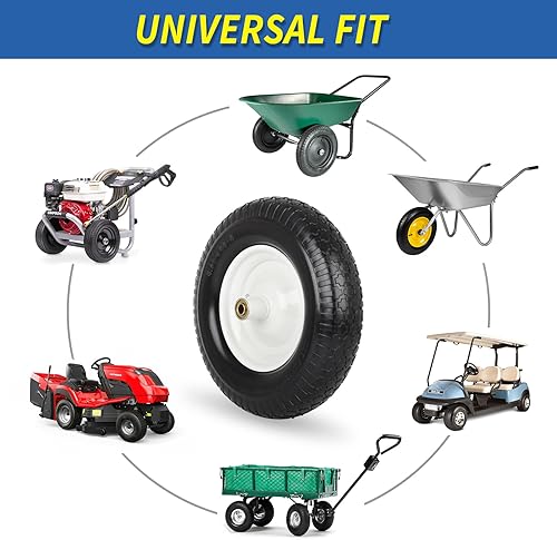 Miniatura 6 de Neumático y rueda sin plano de 4.80/4.00-8 pulgadas, neumático sólido de carretilla de 16 pulgadas, cubo centrado de 6 pulgadas, orificio