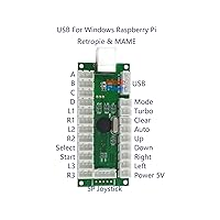 Vista 2 de SJJX Arcade 2 Player Game Controller Stick DIY Kit LED Buttons with Logo MX Microswitch 8 Way Joystick USB Encoder Cable for PC MAME Raspberry Pi