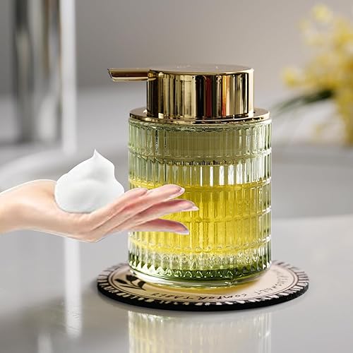 Miniatura 20 de Dispensador de jabón espumoso, paquete de 2, dispensador de jabón de manos de espuma para baño, cocina, botellas de vidrio transparente recargables