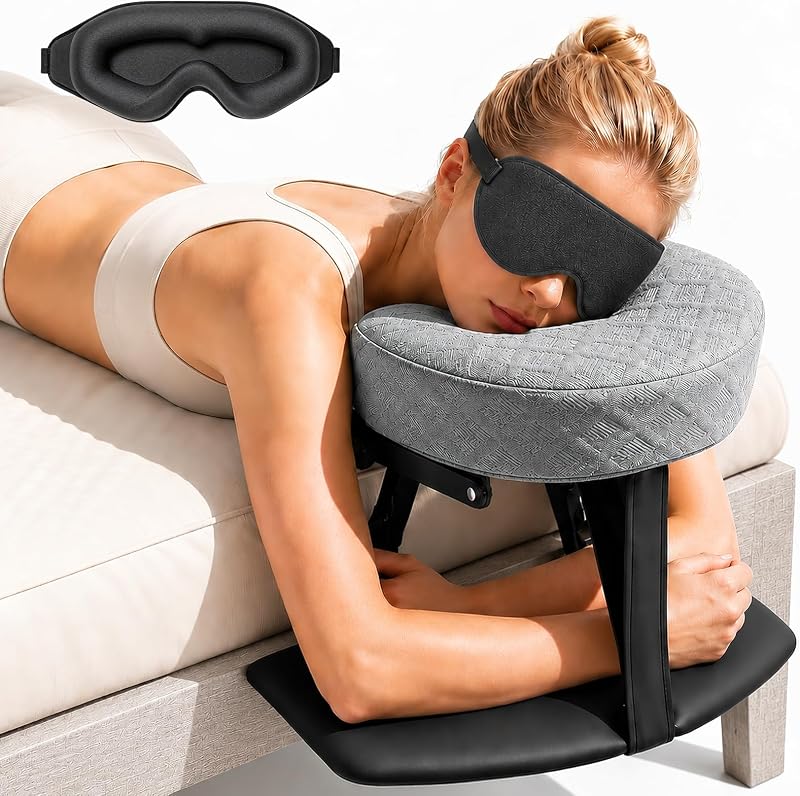 Freebody Apoio de Cabeça para Cama com Prateleira para Braços e Almofada de Apoio para o Peito, Ajustável, Classic Grey