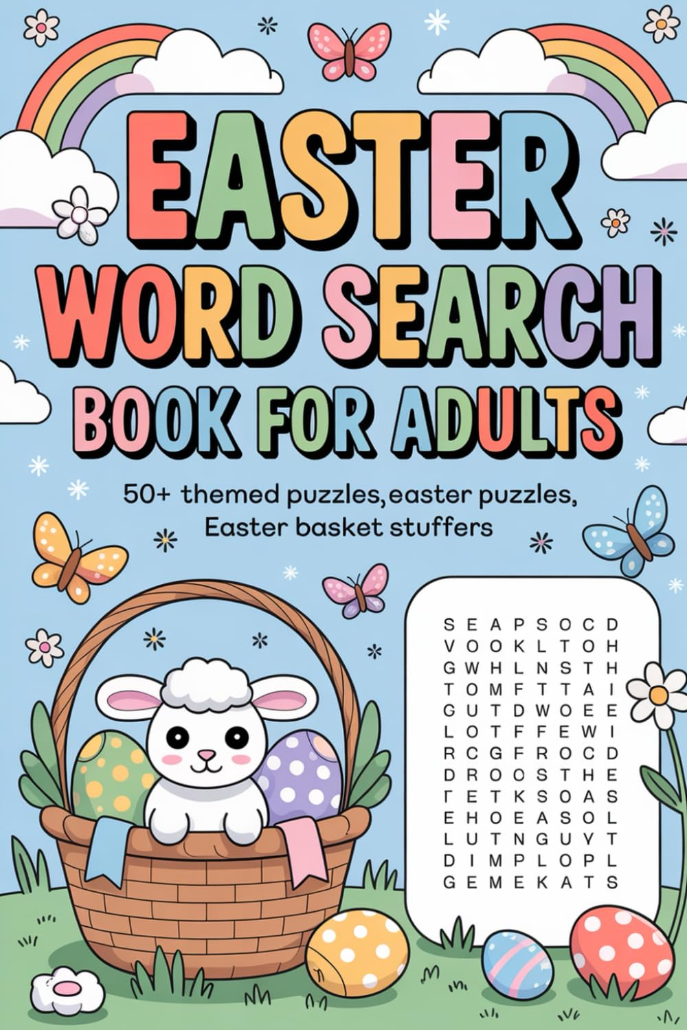 Easter Word Search Book for Adults: 50+ Themed Puzzles, Easter Basket Stuffers: Lexicon-Boosting Activity Companion for Grown-Ups