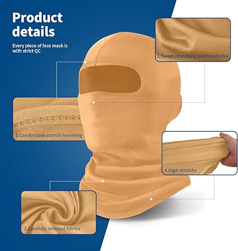 Miniatura 89 de YESLIFE Máscara de esquí, máscara facial para hombres y mujeres, esquí, snowboard, motocicleta, protección UV y protección contra el viento 6 Negro