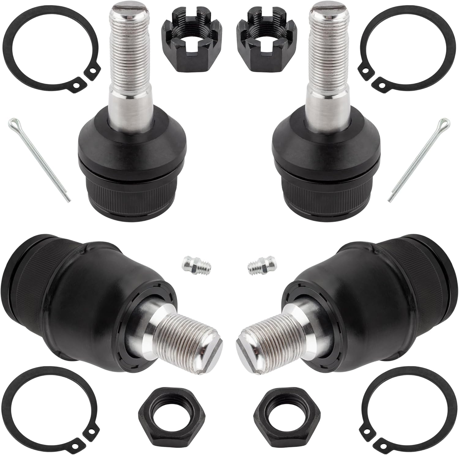 Front Suspension Upper Lower Ball Joints for Dodge Ram 2500 3500 1994-1999 for Ford Excursion 2000-2005 F-250 F-350 Super Duty 1992-2019 F-450 F-550 Super Duty 4WD 2WD 1999-2018 K8607T K80026