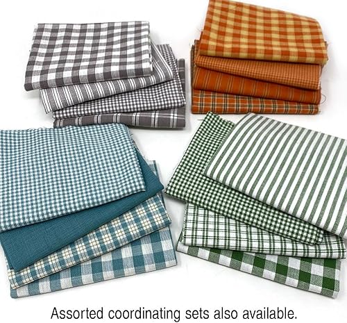 Miniatura 3 de Juego de 4 cuartos gruesos, Magnolia gris surtido a cuadros a cuadros hechos en casa de tela de algodón por JCS