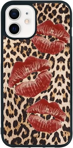 qizjio Cheetah Print Phone Case Shockproof Protective Leopard Print Kiss Phone C