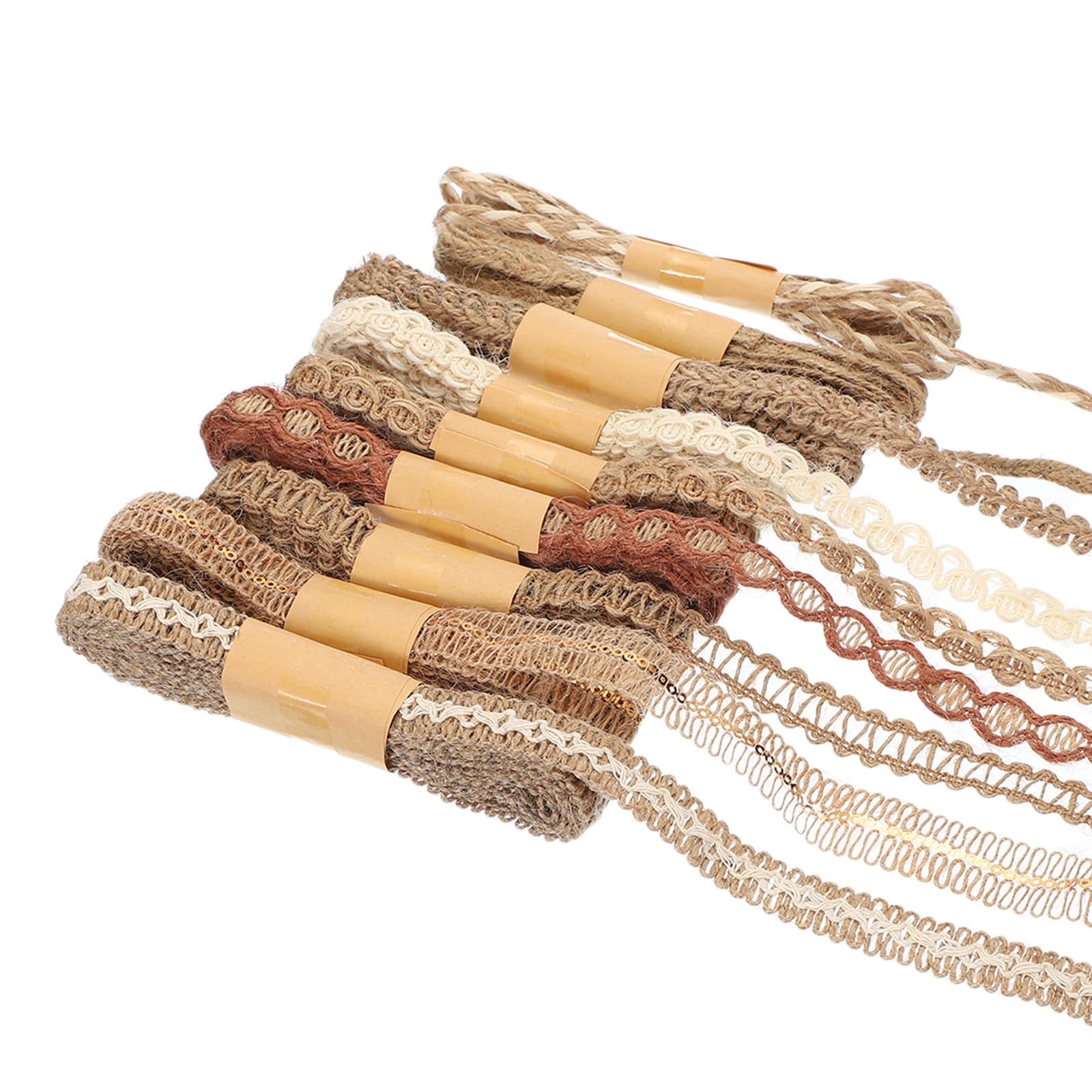 PATIKIL 6.6 Feet Burlap Ribbon for Crafts 9 Rolls Jute Ribbons Lace Craft Ribbon Natural Jute Rope Twine String for Gift Wrapping Wedding Home Decor