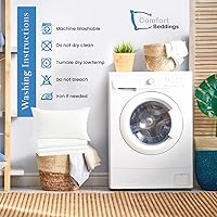 Vista 6 de Comfort Beddings Juego de 4 fundas de almohada estándar, 100% algodón orgánico de 600 hilos, fundas de almohada de algodón rosa rubor, fundas