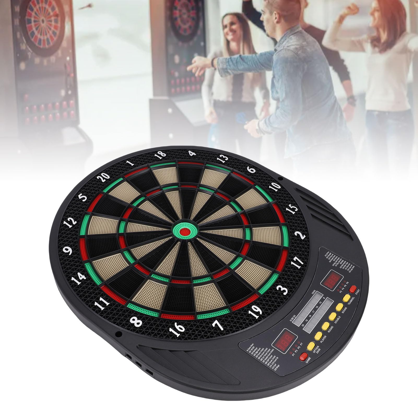 Juego de Diana Electrónica para Dardos con Puntuación Automática y Múltiples Modos de Juego para Diversión Familiar en Interiores Diana de Punta Suave 44x2,5x53cm