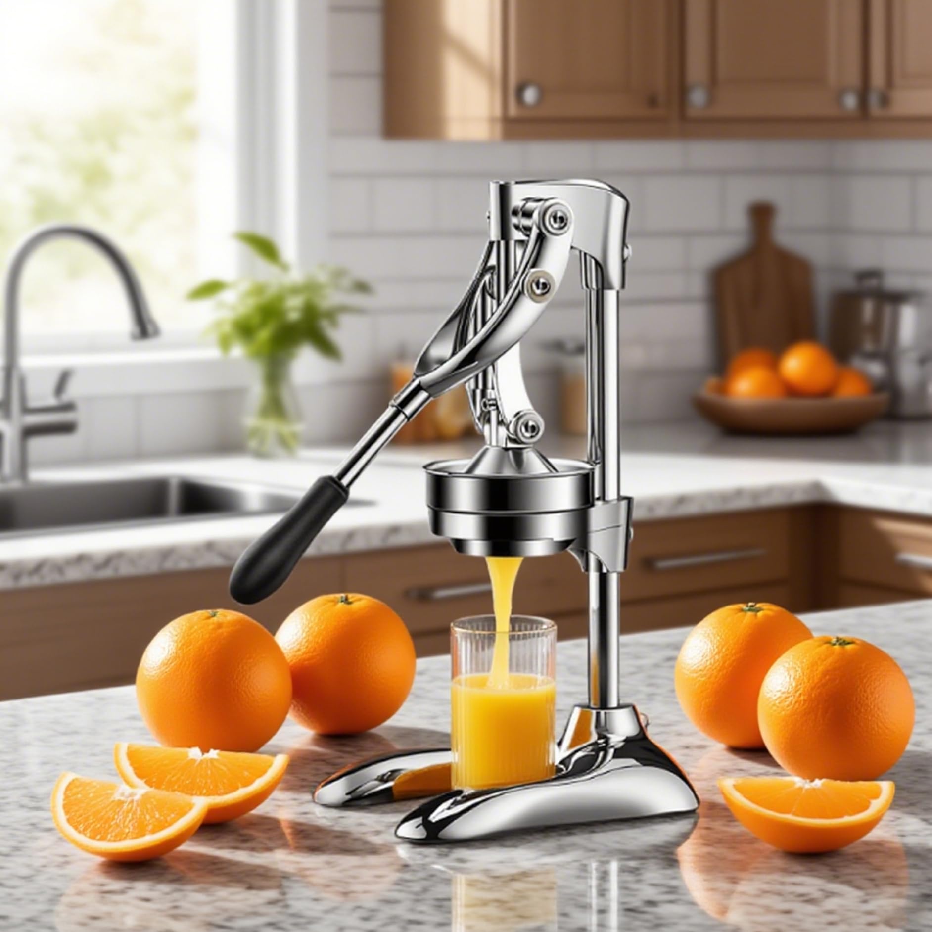 Presse-agrumes manuel avec poignée antidérapante, presse-fruits en acier inoxydable 304, extracteur de jus efficace pour oranges, raisins, citrons et baies de cuisine.