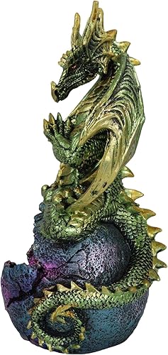 Miniatura 4 de Ebros Gift Meditación verde Gaia Terra Yoga Monje Dragón sentado en la Tierra Joven Esfera LED Orbe Girosfera Figurita Calabozos y Dragones Leyenda