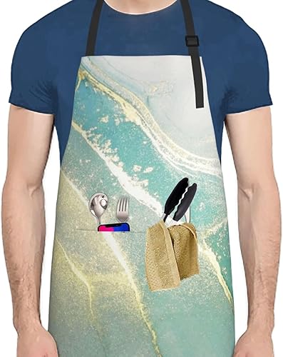 Miniatura 3 de Divertido delantal ajustable para barbacoa para mujeres y hombres, regalos de cumpleaños, parrilla, cocinero, babero, 2 bolsillos