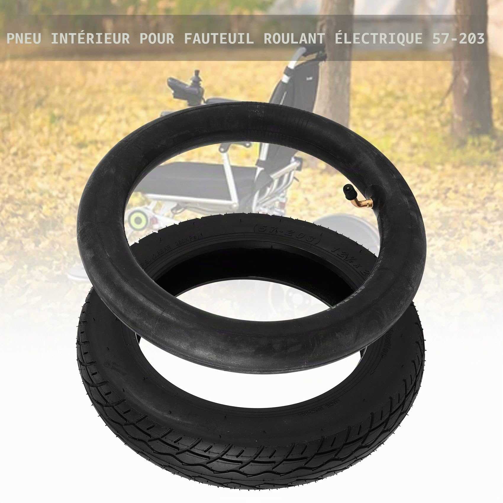12 1/2X2 1/4 Pneu de Voiture à Batterie 57-203 Pneu Intérieur et Extérieur pour Chaise Roulante 62-203 Pneu à Air