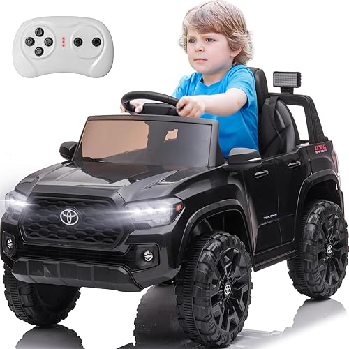 Coche eléctrico de 12 V para niños, con licencia Toyota Ride on Truck Car con control remoto, vehículos eléctricos a batería, regalo para niños y