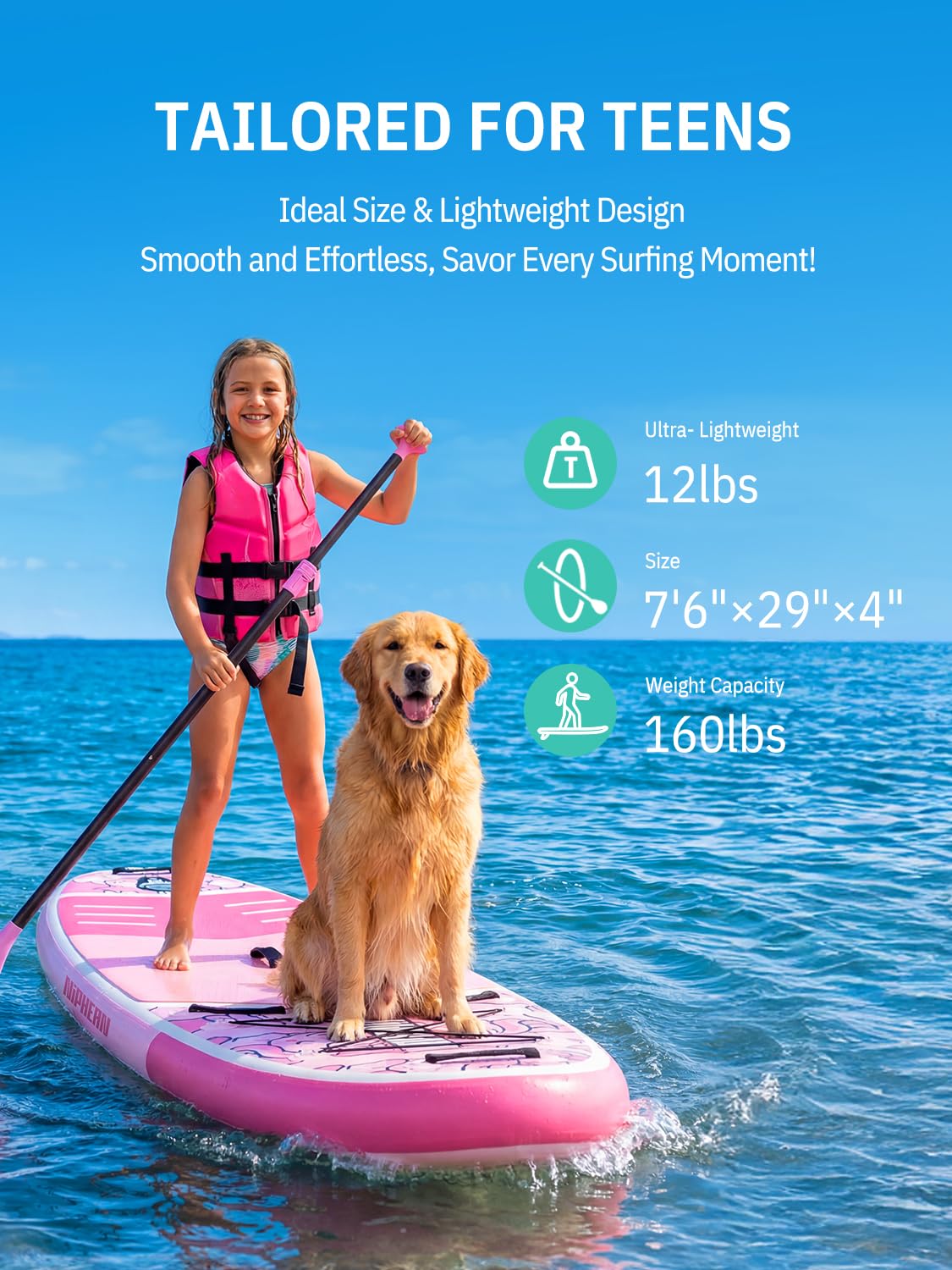 Niphean SUP Gonfiabile Adulti con Tutti gli Accessori, 320cm Stand up Paddle Gonfiabile per Tutti i Livelli, Paddle Board con Capacità di 200kg per 2 Persone, Tavola da SUP Gonfiabile con Sedia