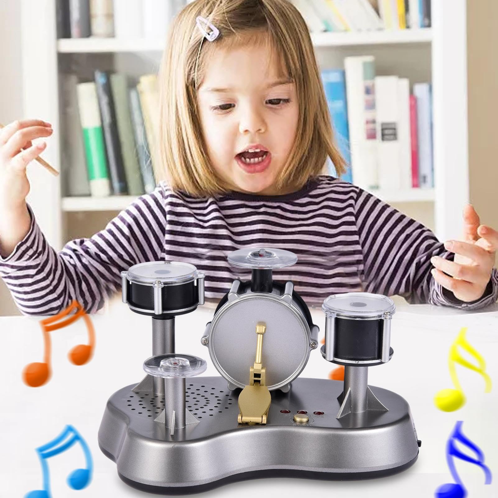 Kinder-Fingertrommel-Set – Elektronisches Mini-Desktop-Schlagzeug, Tragbarer Touchpad-Schlagzeuger, Neuartiges Percussion-Spielzeuginstrument | Lustiges, Kompaktes Musikgeschenk Für Kinder, Jugendlich
