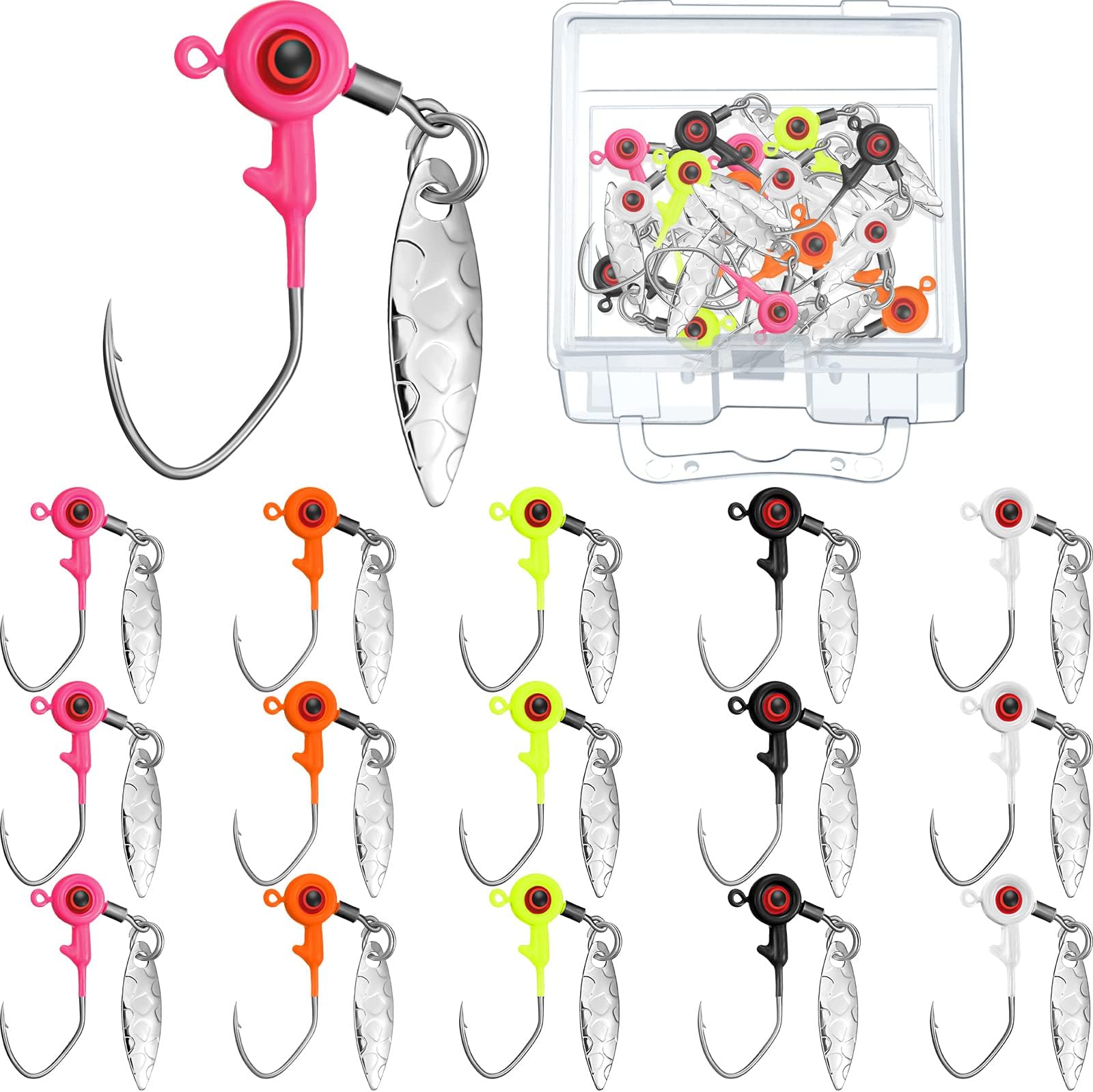 15 Pcs Crappie Jig Heads Underspin Jig Head