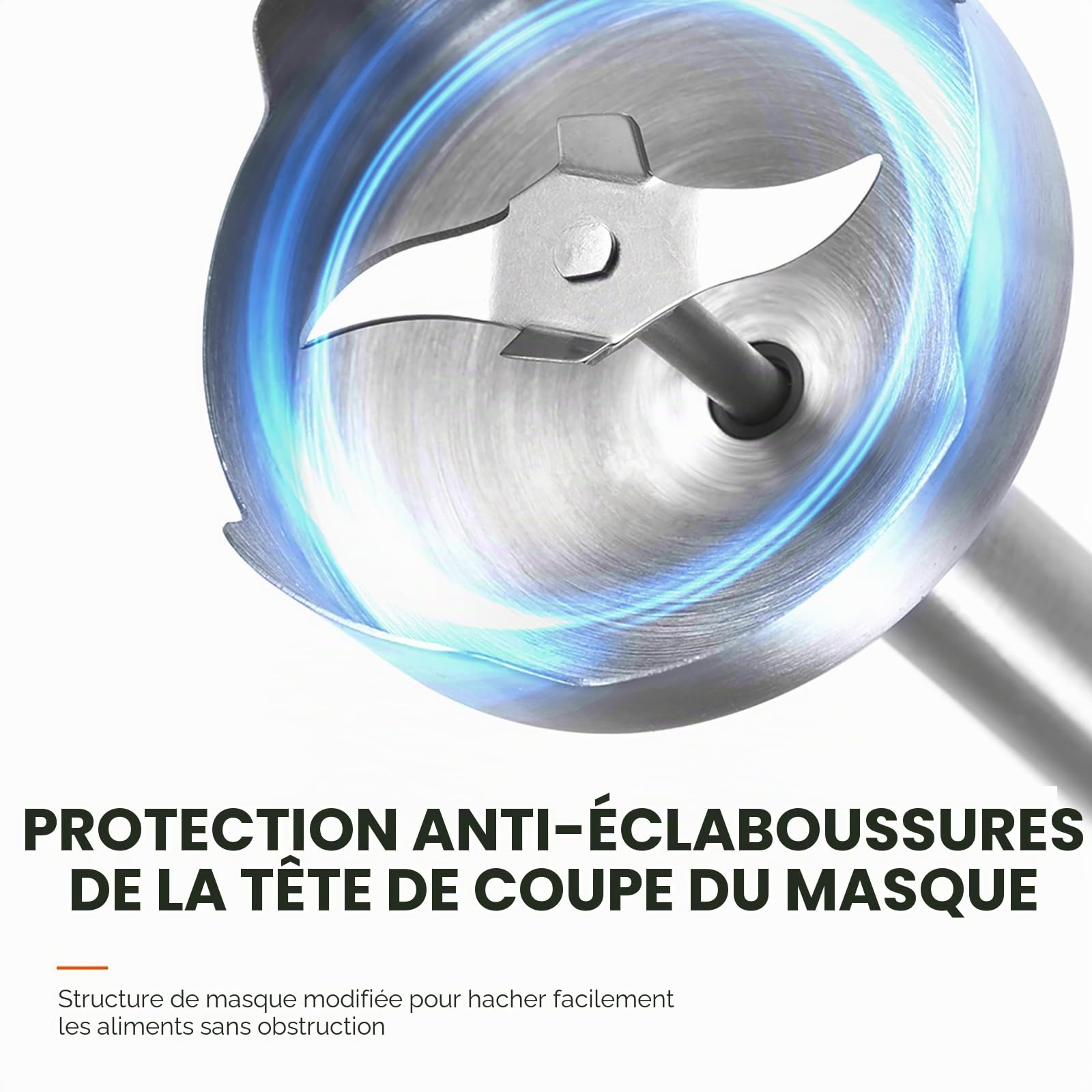 MIUI Mélangeur portatif à immersion – Mélangeurs pour mixeur à main de cuisine, lame en acier inoxydable à 14 vitesses et bâton à main, mélangeur manuel électrique avec fouet à œufs, parfait pour le