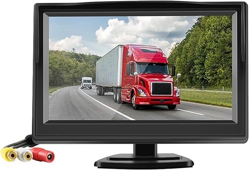 NILOGHAP - Monitor de cámara de respaldo, pantalla LCD TFT de alta definición de 5 pulgadas para estacionamiento, cámara de respaldo de visión