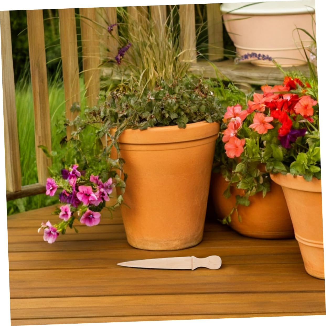 6pcs Garden Hole Puncher with Ergonomic Wooden Handle Versatile Gardening Tool for Planting Digging and Sowing Durable and Reliable Garden Digger for All Your Gardening Needs