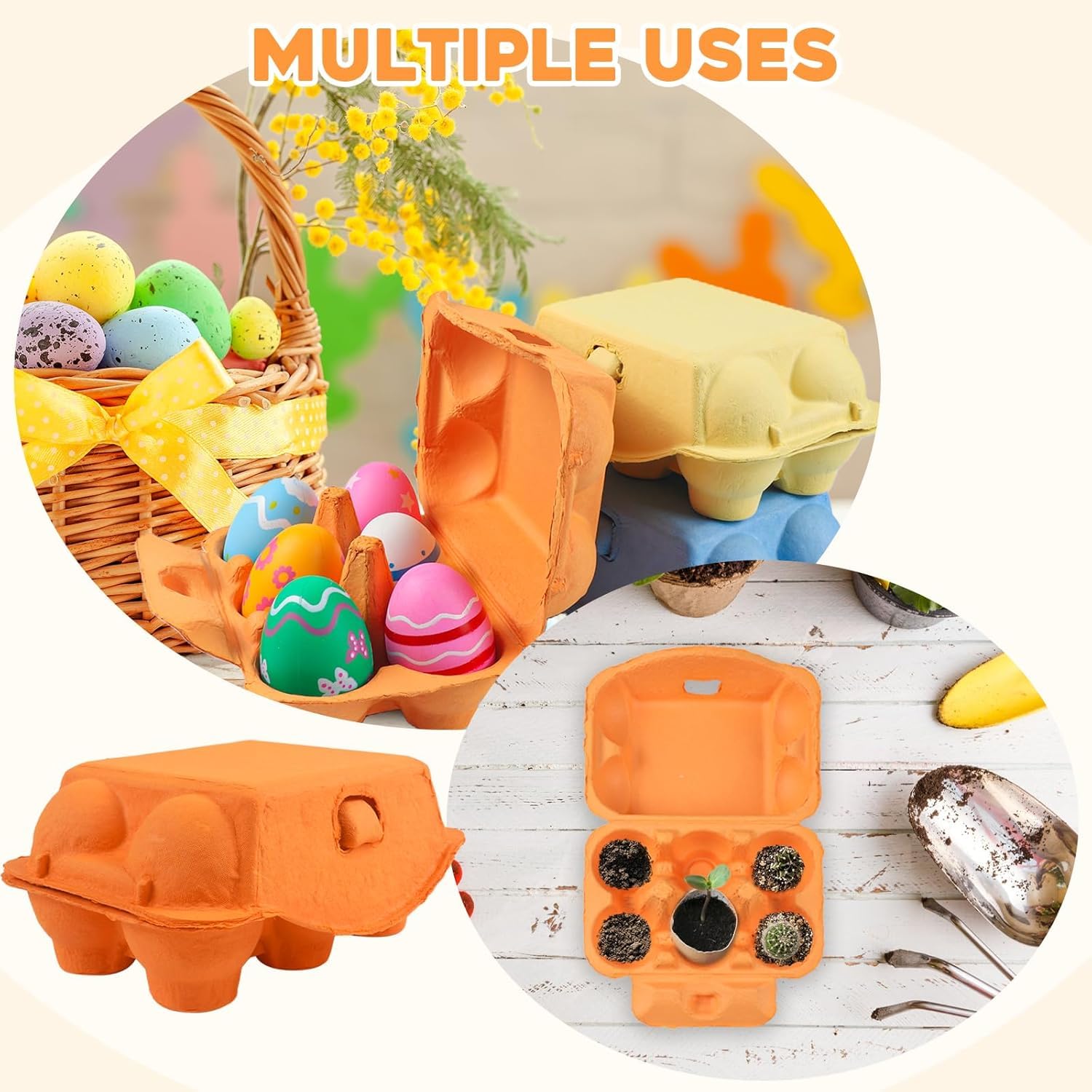 Eierkarton, Colorful Eierkarton für je 6 Eier, Robust und Langlebig, Eierbox Eier Behälter für Hühn/DIY Geschenke Ostern Handwerk, Sicherer Transport & Aufbewahrung von Hühnereiern