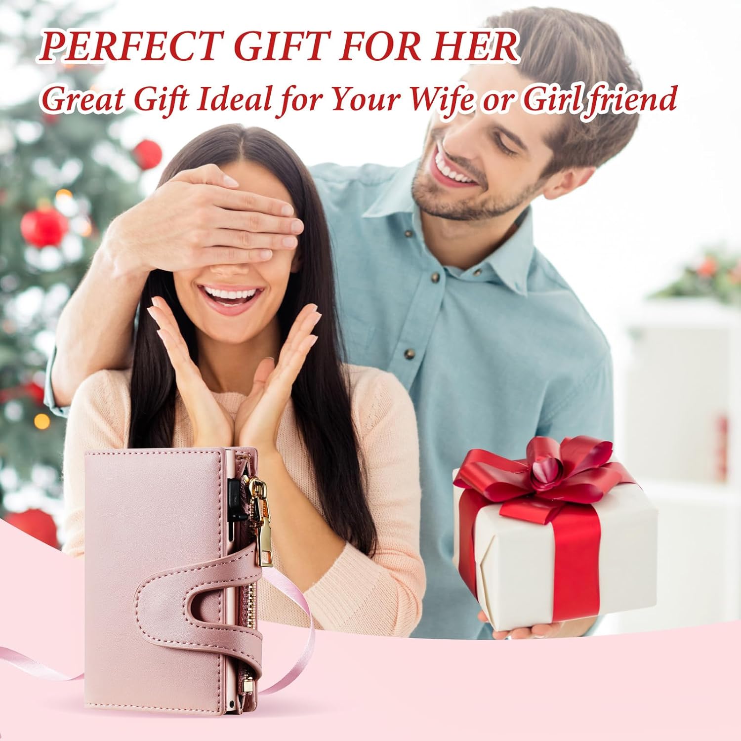 furid Small Card Wallet Women: Rfid Leather Smart Pop Up Wallets - Ladies Mini Cute Card Holder Slim with with Zipper Coin Pocket - Gifts for Her on Valentine's Day Anniversary Birthday - Image 2