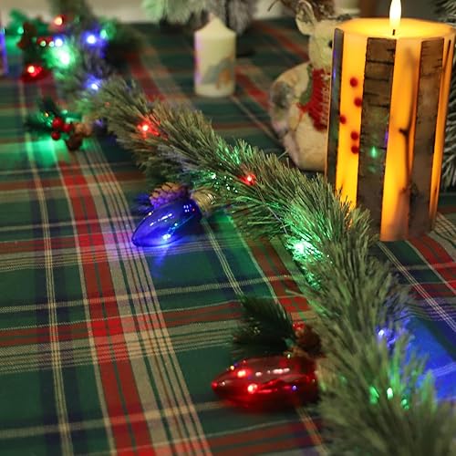 Vista 25 de Guirnalda de ramas iluminadas con copos de nieve, 6 pies, 48 luces LED de ramas de árbol para pared, funciona con pilas, luces de vid para Rama