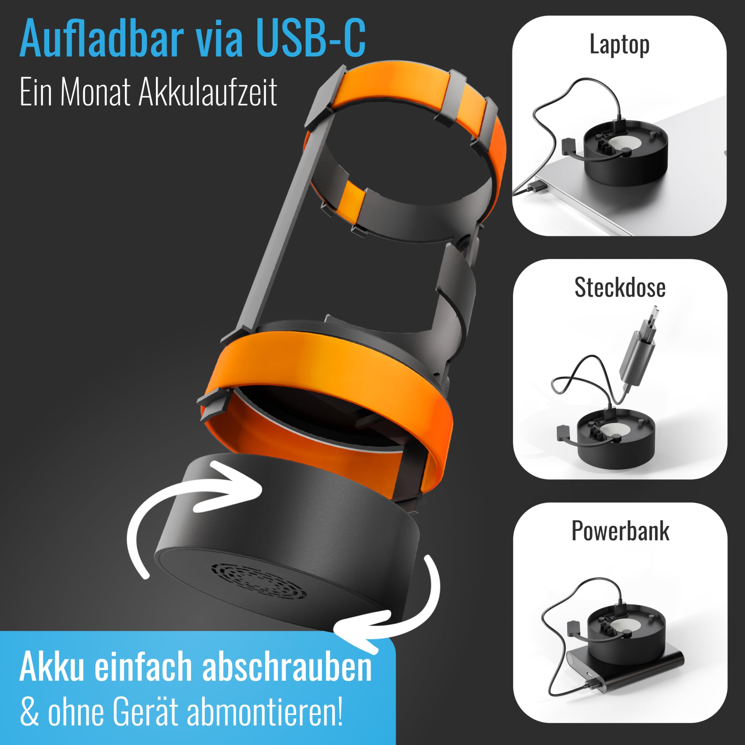 Parkwächter B1 Allarme per bicicletta con portabottiglie, supporto per biberon, allarme per bicicletta con 2 telecomandi, protezione IP 55, volume e livelli di allarme regolabili, blu
