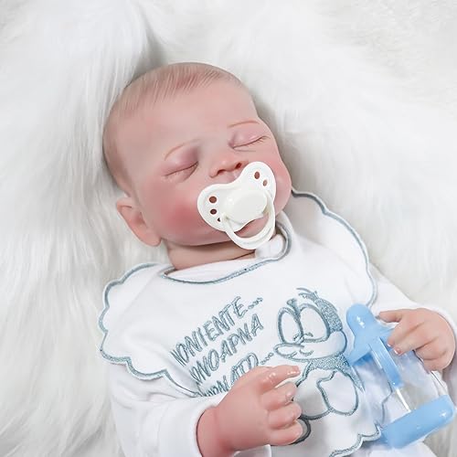 Muñecas realistas de bebé recién nacido, juguete realista de vinilo suave, regalo de cumpleaños para niños a partir de 3 años (bufanda de