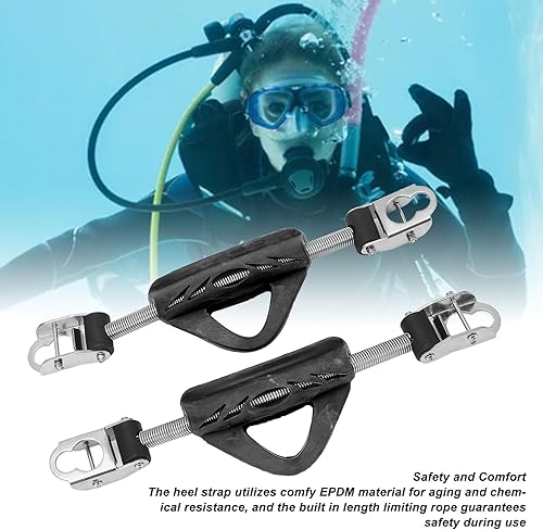 Miniatura 2 de 2 correas de resorte ajustables para aletas de talón abiertas, aletas de chorro y OMS, correas de talón de repuesto con hebilla de acero inoxidable,