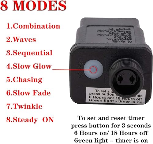 Miniatura 7 de AWQ Guirnalda de luces LED de 66 pies para interiores, 200 luces LED para interiores, exteriores, bodas, cumpleaños, árbol de Navidad, decoración de