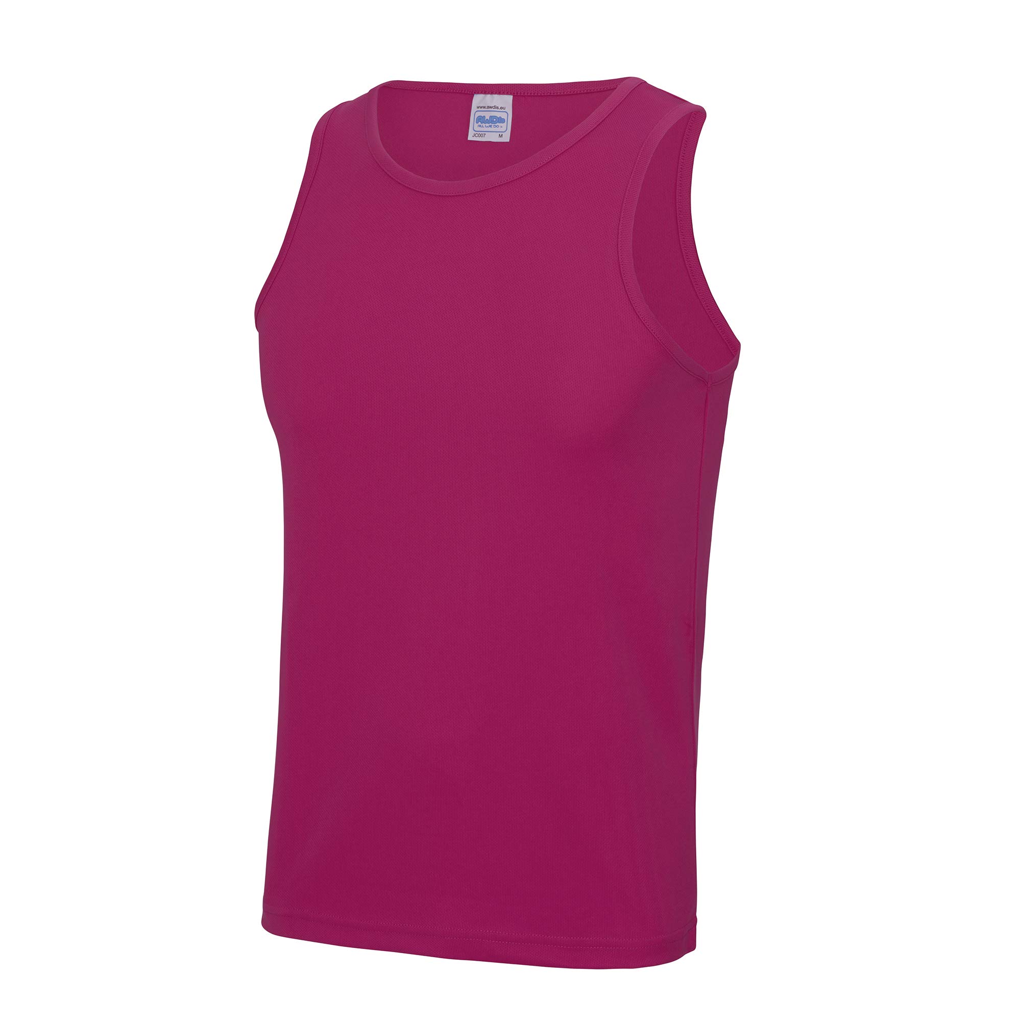 Just Cool Men's Hot Pink Sports Gym Plain Tank / Vest Top (Xl) (Hot Pink)