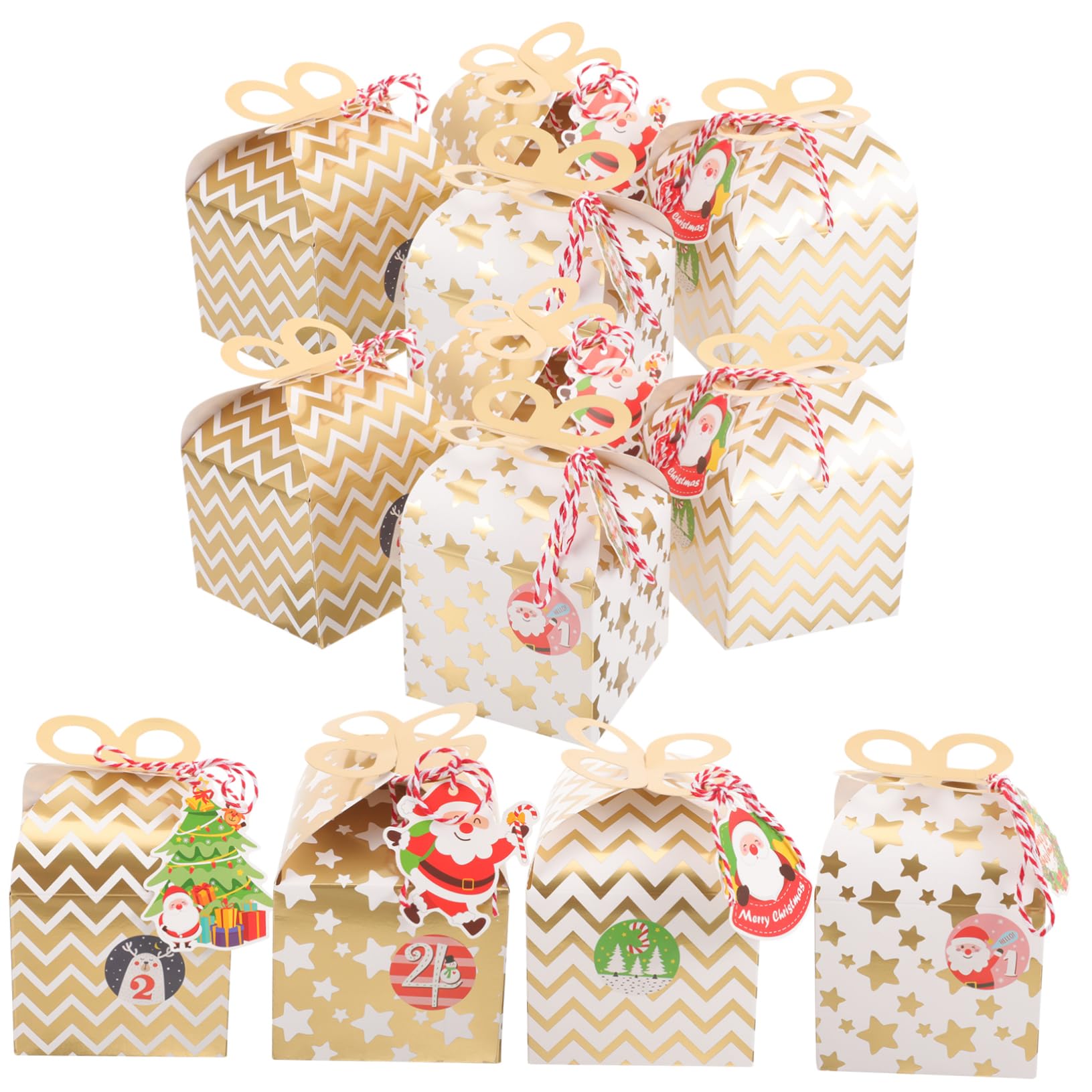 Gogogmee 24pezzi Scatole di Carta per Dolci Natalizi Piccole Scatole Regalo per Feste Contenitori di Caramelle Robusti e Durevoli