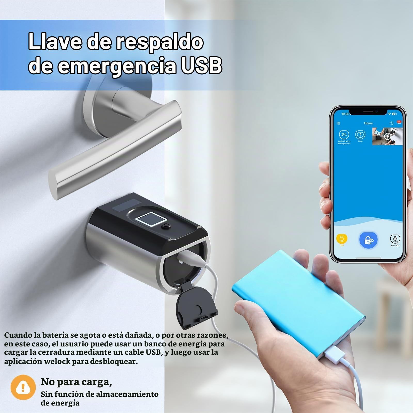 WELOCK SECBN51 Cerradura con huella digital,cerradura electrónica con Tarjeta RFID,APP Bluetooth Wi-Fi,cerradura inteligente de casa sin conversión,cerradura biométrica smart lock