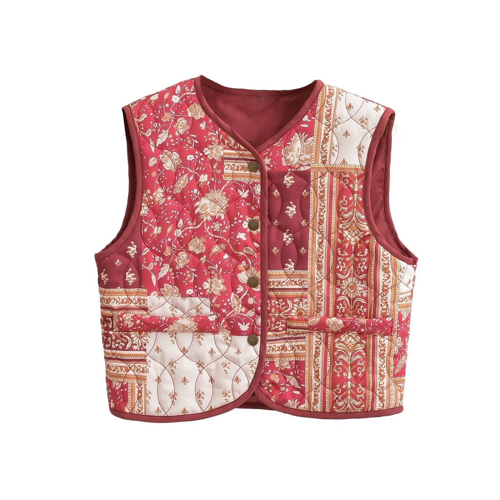 Chaqueta ligera de moda con diseño estampado acolchado cálida casual 4