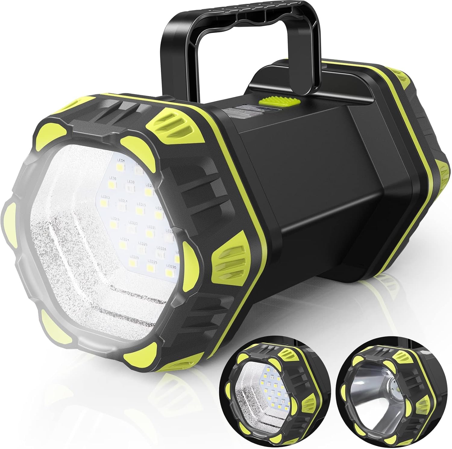 GHIME Torch Light High Power Long Distance Rechargeable Flashlight, 8 Modes Handheld Spotlight for Camping, Waterproof, Emergency Light for Outdoor, USB Cable (1)-image-35