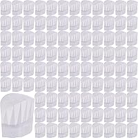 Handepo 100 Pack Kids White Chef Hats - Adjustable Non-Woven Cooking Caps for Baking, Parties, School & Home