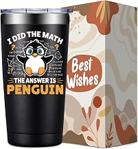 SpenMeta Penguin Gifts for Women, Men - Cute Penguins Gifts - Christmas Birthday Gift for Penguins Lovers - I Did the Math the Answer is Penguin Tumbler Cup