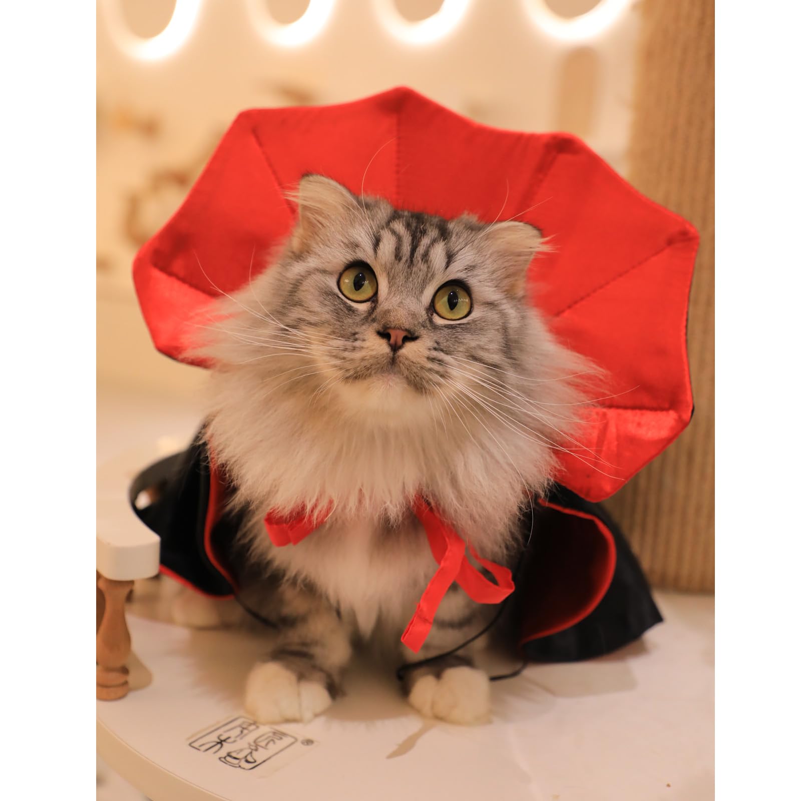 Dog Cat Vampire Cloak Costume for Small Medium Large Dogs Cats, Halloween Dog Costumes Cat Vampire Cloak