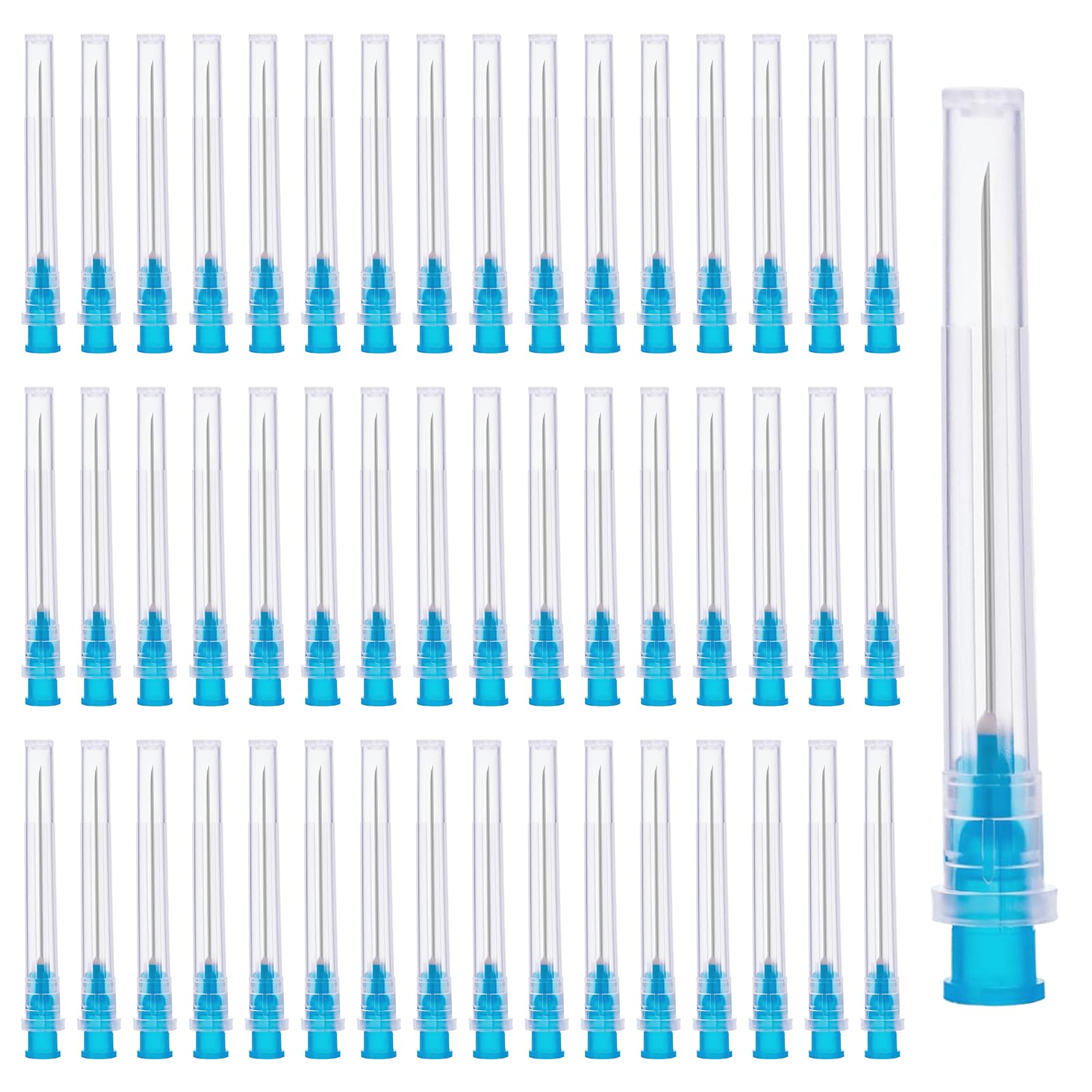 Tubos de dispensación de acero inoxidable 150 piezas 23G 0,6-38mm Envasados individualmente para laboratorio científico, hogar, pasatiempos, bricolaje (Azul)