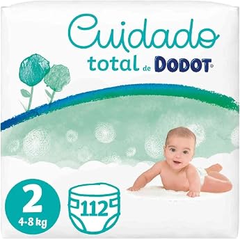 Dodot Baby Diapers Total Care Size 2 (4-8 kg), 112 Nappies, Soft Skin Protection with Plant Origin Materials, Premium Cotton