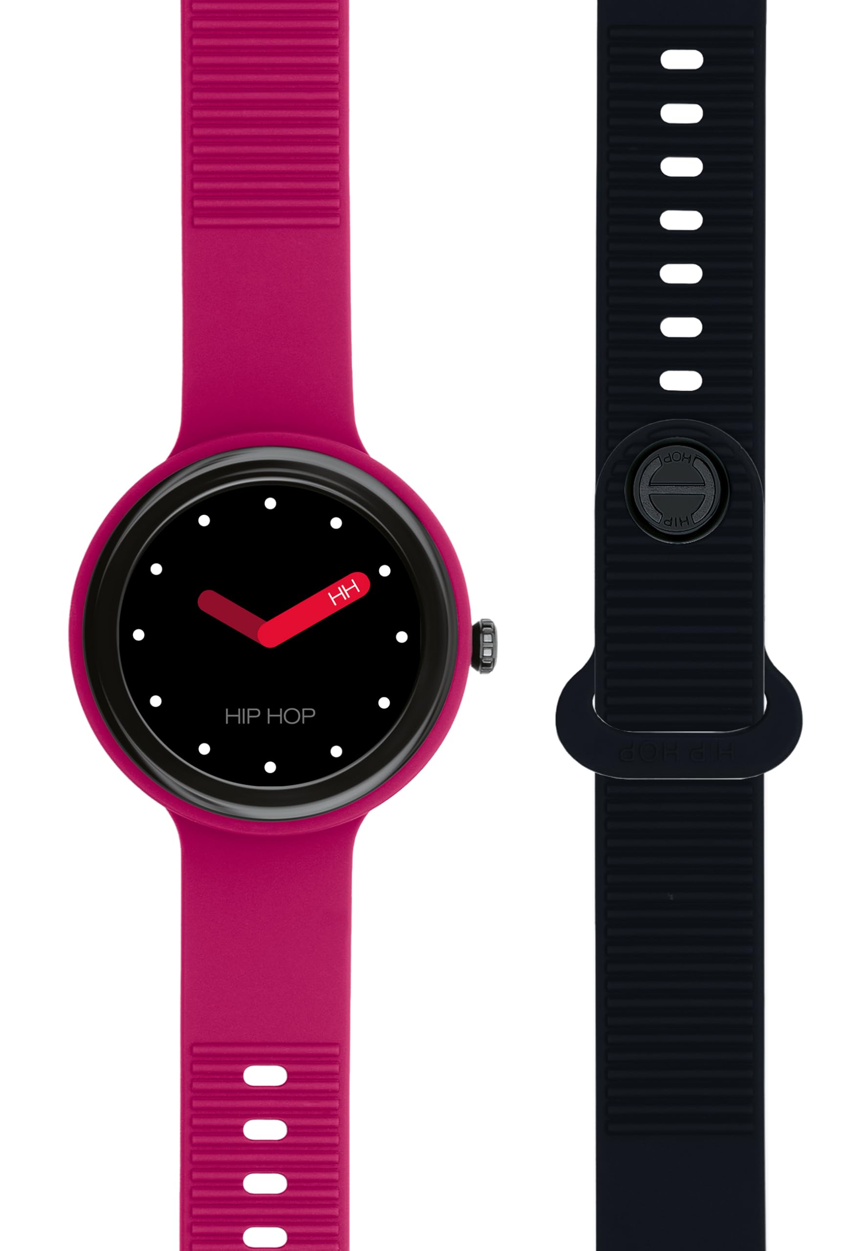 Orologio HIP HOP DONNA HERO.NEXT quadrante MONO-COLORE NERO movimento SMARTWATCH SMARTMODULE e CINTURINO SILICONE FUCSIA, NERO HWU1196