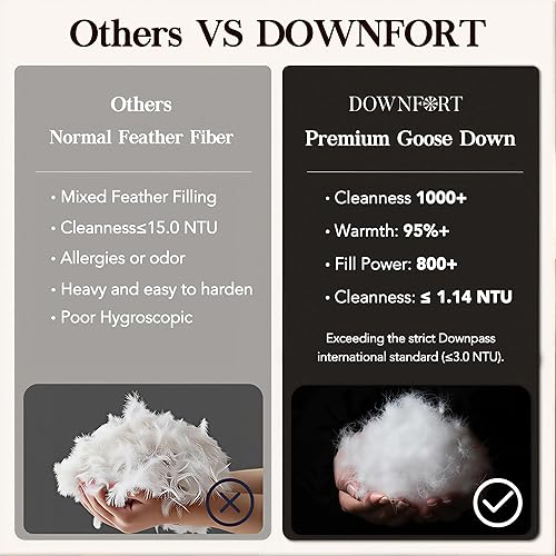 Miniatura 2 de Edredón tamaño Queen, edredón de plumón de ganso blanco, relleno de edredón de algodón, ultra suave, transpirable, para todas las estaciones,