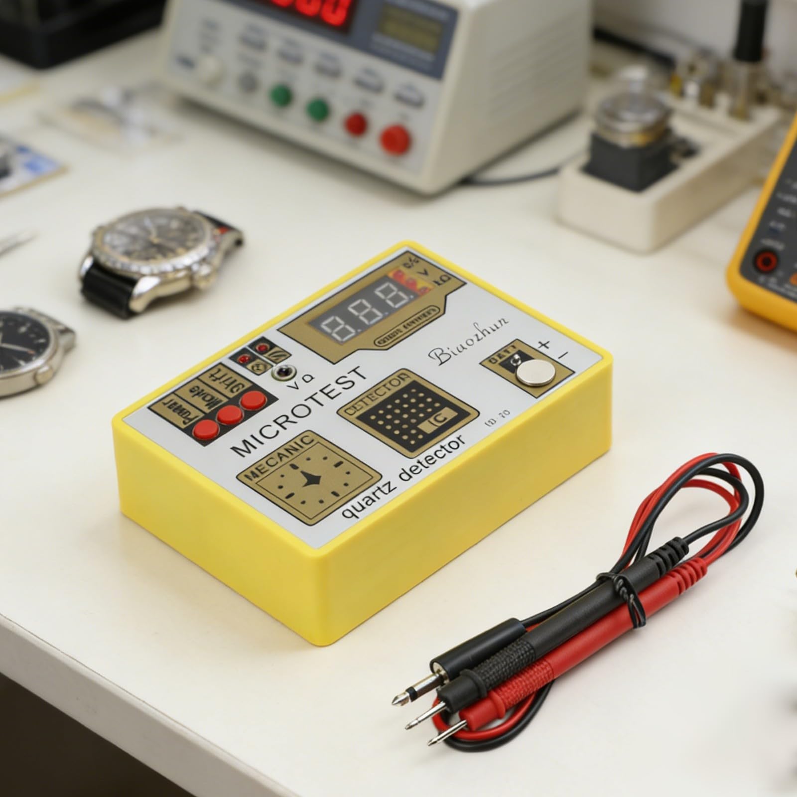Probador de pulso de batería de reloj QD20 con desmagnetizador incorporado para precisión de movimiento de cuarzo, herramienta de diagnóstico multifunción para baterías de litio y óxido de plata