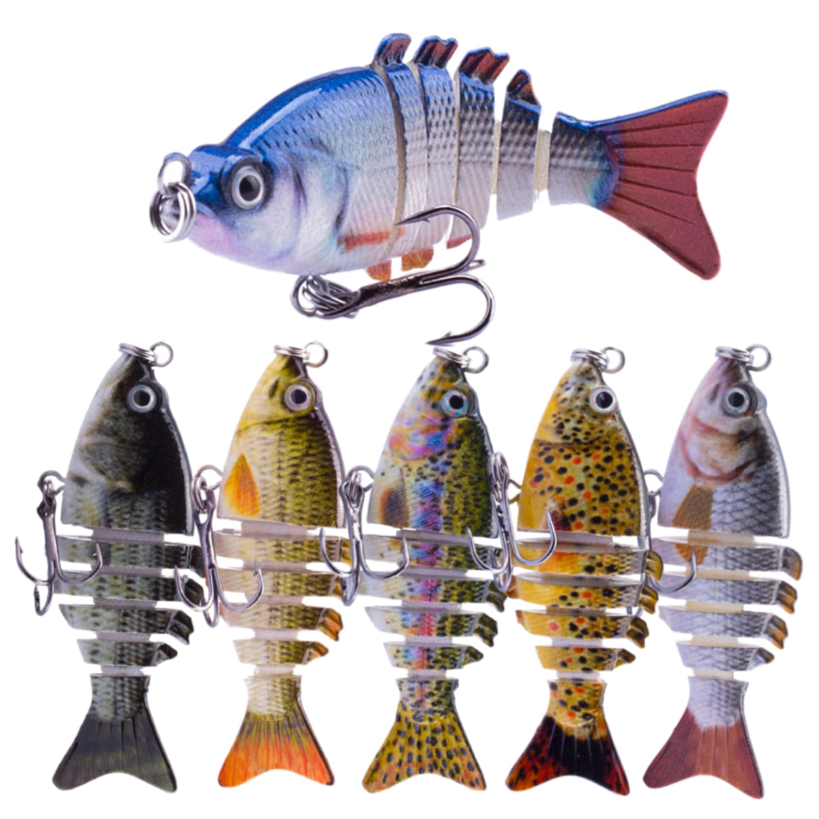 Leurres de pêche yeux réalistes 7 segments pêche r