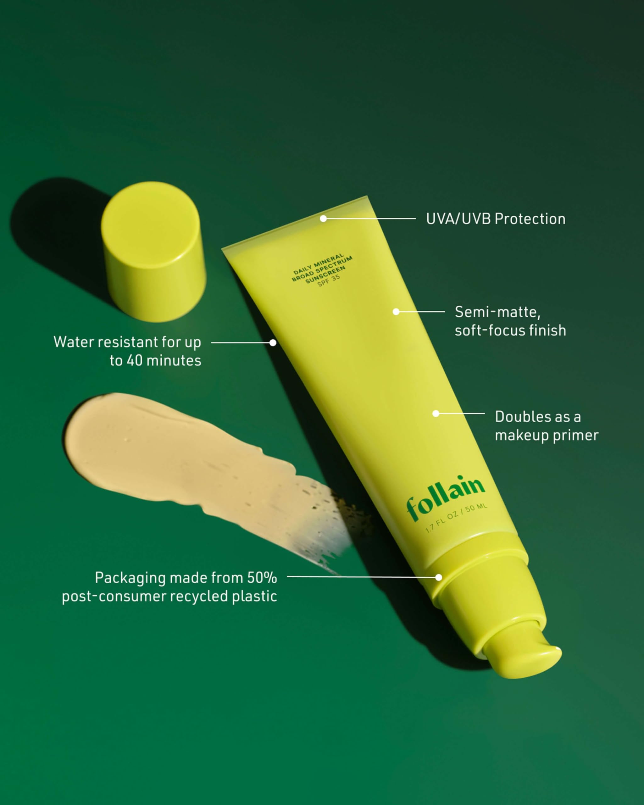 Daily Mineral Broad Spectrum Sunscreen SPF 35 | Zinc Oxide | Hydrating & Lightweight UVA/UVB Protection| 40 Min Water Resistant | Suitable for Sensitive Skin