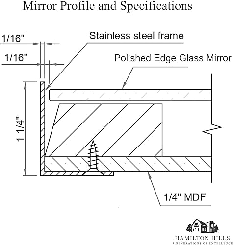 Miniatura 7 de Hamilton Hills Espejo de tocador con marco de metal cepillado dorado de 22 x 30 pulgadas para pared  Espejo de pared rectangular cuadrado de vidrio