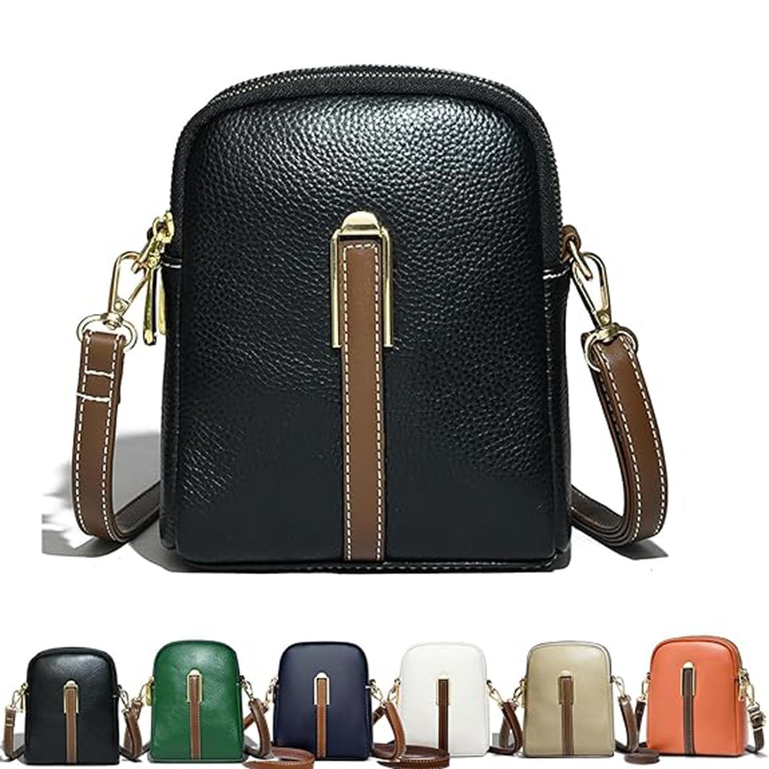 New Lychee Grain Leather Phone Bag,Cell Phone Purse Crossbody, Mini Stylish Lychee Pattern Shoulder Bag