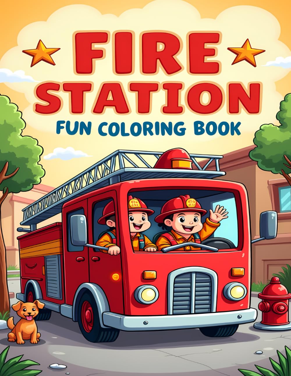 FIRE STATION FUN COLORING BOOK: FUN AND FRIENDLY FIREFIGHTER SCENES TO COLOR FOR KIDS AGES 4–8